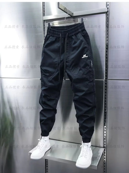 Multi-Pocket Cargo Hosen Einfarbig Casual Harem Bleistift Hosen Outdoor Jogging Jogginghose Luxus Marke männer Kleidung