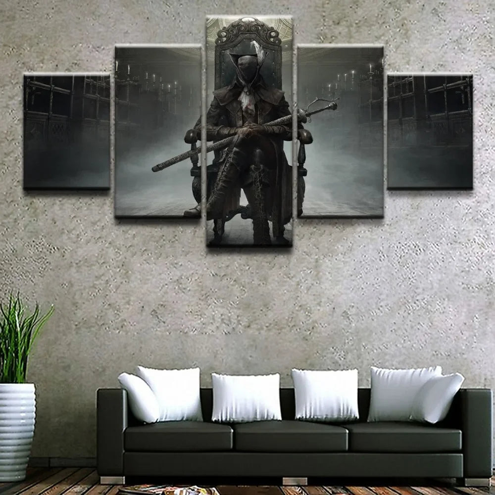 No Framed 5 pieces Game Bloodborne Modern Home Decor Modular Pictures Canvas Paintings Printed Posters Wall Art For Living Room.