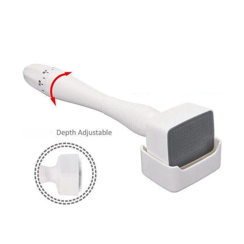 140 needles adjustable titanium derma stamp microneedling face roller massager skin care beard growth scalp hair factory sale.