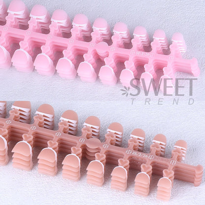 160pcs White Pink French Fake Press on Fake Nails Tips Short Square Full Cover Artificial Acrylic Fake Toenails For Nail Salons.