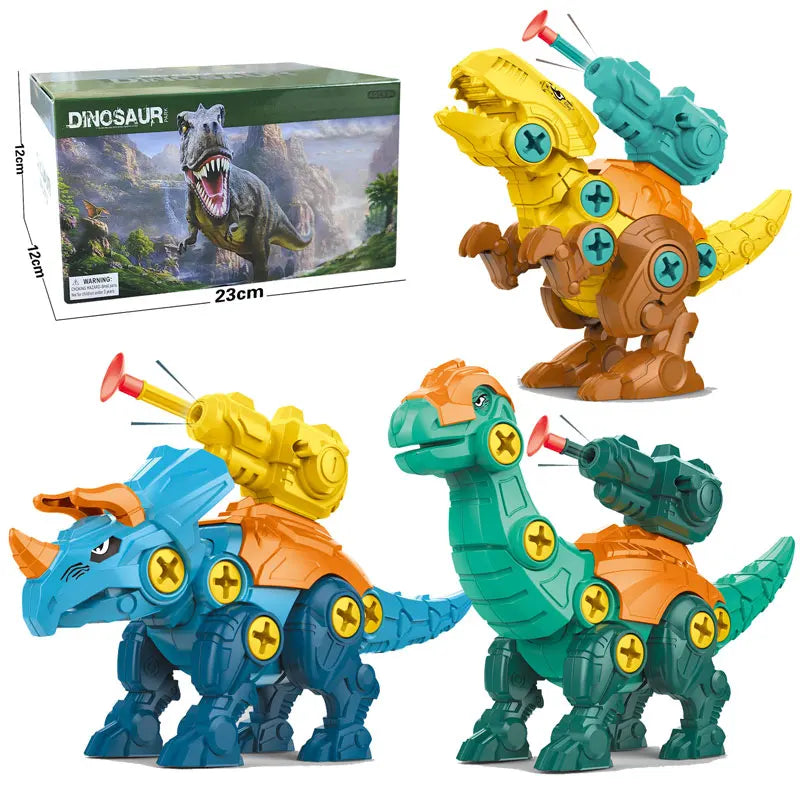 3 in1 DIY Screwing Dinosaurs Baby Toys For 3 Years Old Assembly Nuts Model Sets Safe Blocks Early Educational  Toddler for Kids.