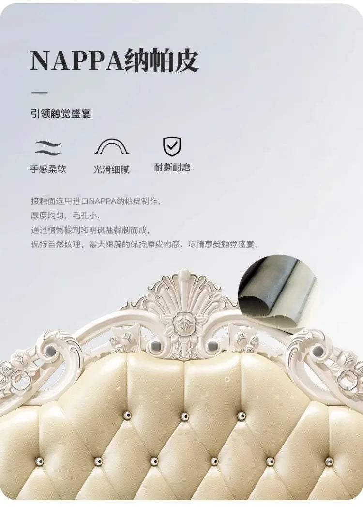 Weißes hohes Doppelbett mit Schubladen, schlichtes rosa nordisches italienisches 180 x 200 cm großes Luxusbett, moderne Mädchenvilla, Cama-Hochzeitsmöbel