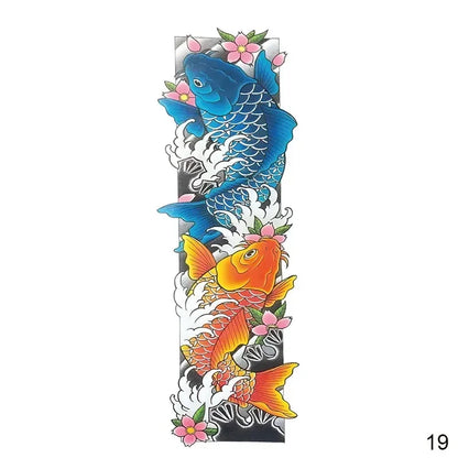 16 Designs Full Arm Temporary Tattoo Sleeve Waterproof Tattoos For Cool Men Women Tattoos Stickers On The Body Art #272596.