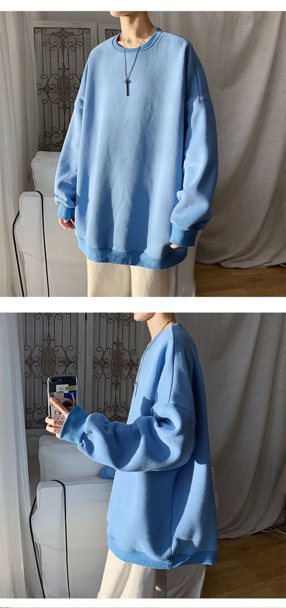 Lazy Style Simplicity Youth Loose Hoodies Sweatshirts Spring Autumn Long Sleeve Solid Casual Tops Korean Fashion Women Clothing.