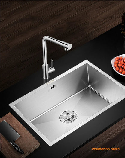 304 Stainless Steel Kitchen Sink Multiple Size Single Bowl Undermount Basin For Kitchen Fixture Improvement With Drainage