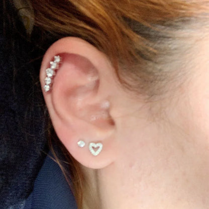 16G 18G Titanium Labret Stud Lip Ring Ear Helix Conch Trage Earring 2-4mm Zircon 0.9mm Internally Threaded Body Piercing Jewelry.