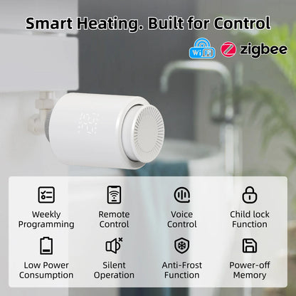 EZAIOT Smart Tuya Wifi/ZigBee3.0 Radiator Actuator TRV Programmable Thermostatic App Remote Temperature Controller Alexa Google.