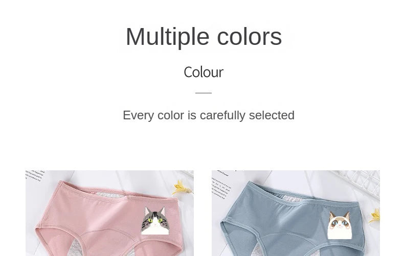 3PCS/set Women's menstrual briefs large flow postpartum water absorption leakproof briefs women's pure cotton menstrual briefs.