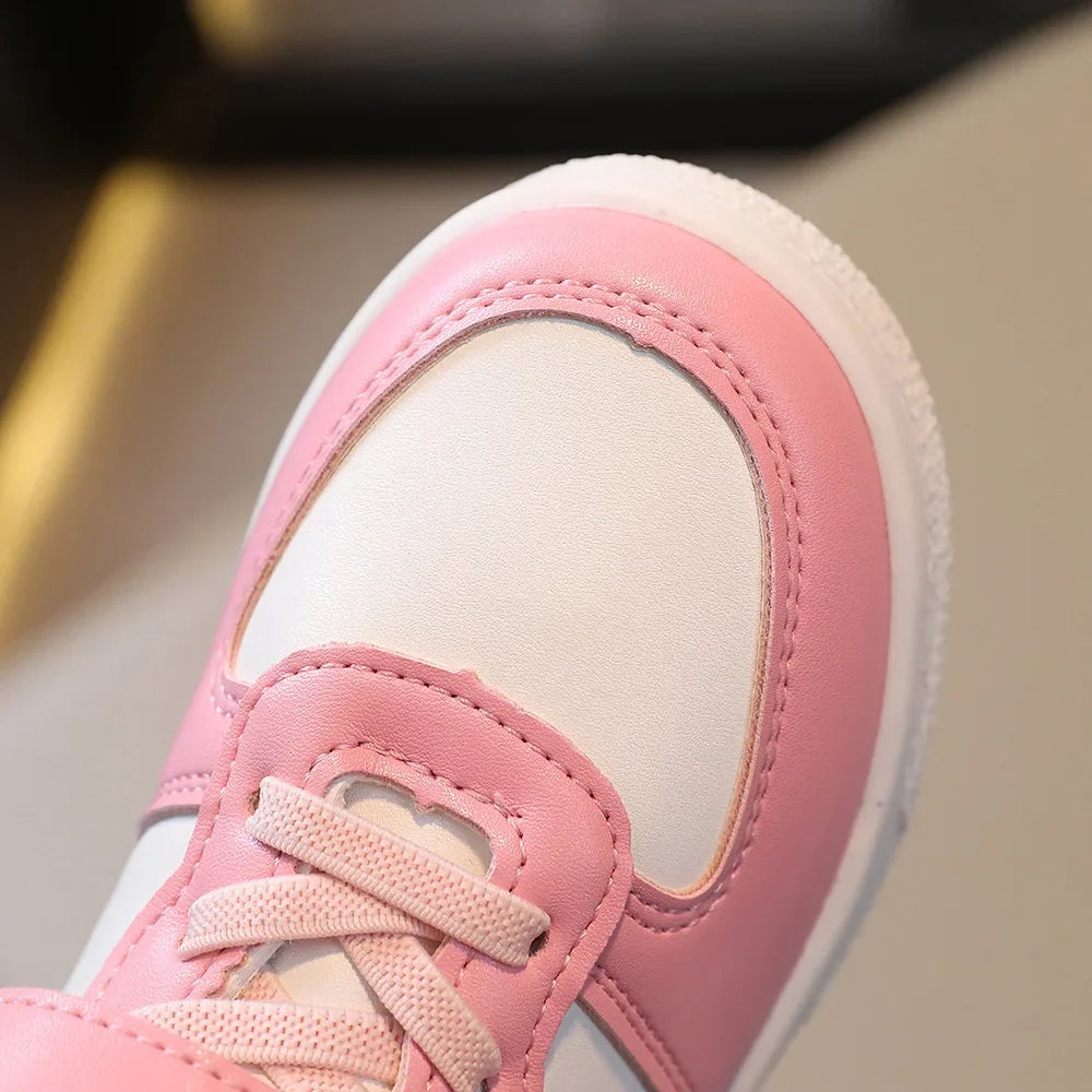 Children's Sports Shoes 2024 Spring and Autumn New Cute Girls' Sneakers Versatile Soft Breatheable Hook & Loop Fashion Kids Shoe.