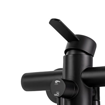 Wall-Mounted Kitchen Mixer Tap with Sprayer, 360° Swivel Stainless Steel Spout & Anti-Leak Design for Sink/Laundry, Black/Silver