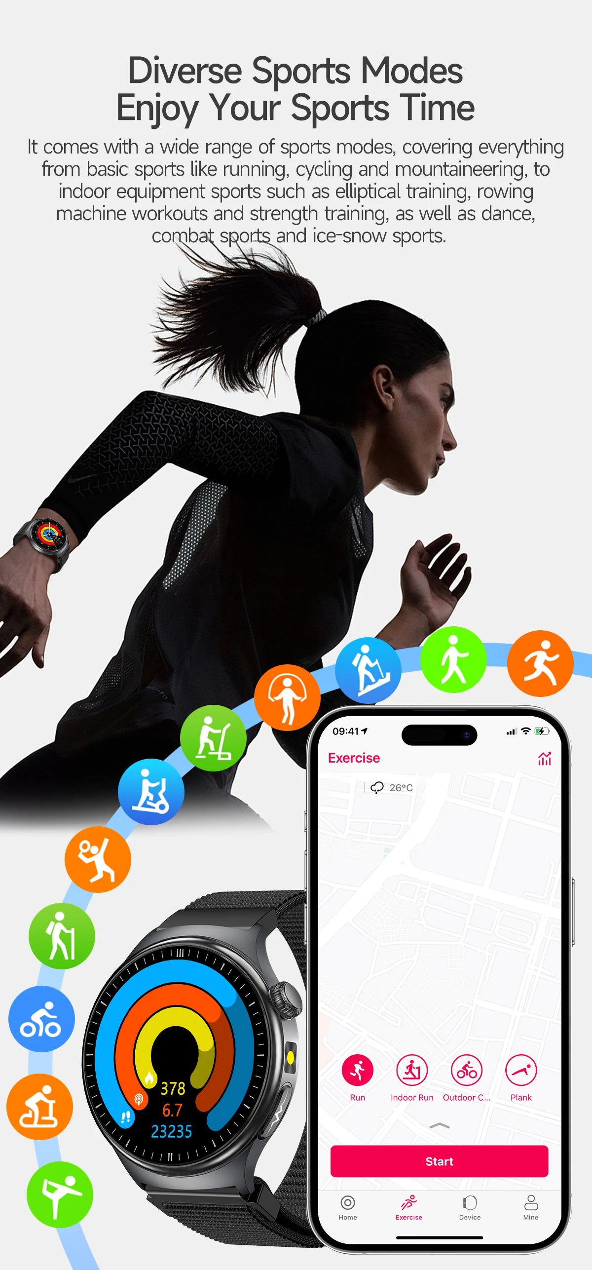 1.43'' HD Sapphire Smart Watch Bluetooth Call Blood Fat Uric Acid Heart Rate Body Analysis Five Organs Health Smartwatch Men Wom