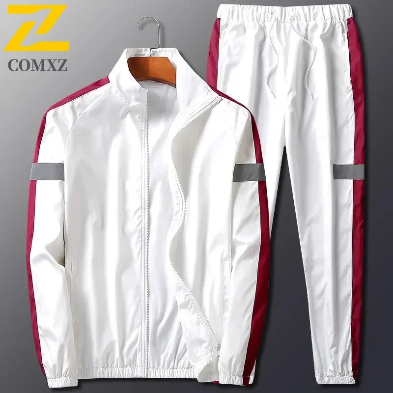 2Pcs Men Tracksuit Hoodie Tops Joggers Pants Tracksuit Set Male Running Jogging Sportswear Hooded Pants Mens Sweat Suit 2024.