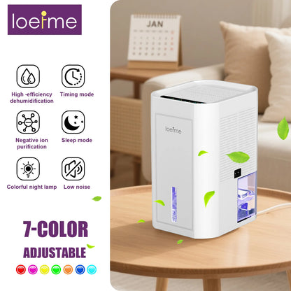 LOEFME 1000ml Portable Dehumidifier for Home Bedroom Office Kitchen Portable Dehumidifier Silent Auto Shut Off 7 Colorful LED.
