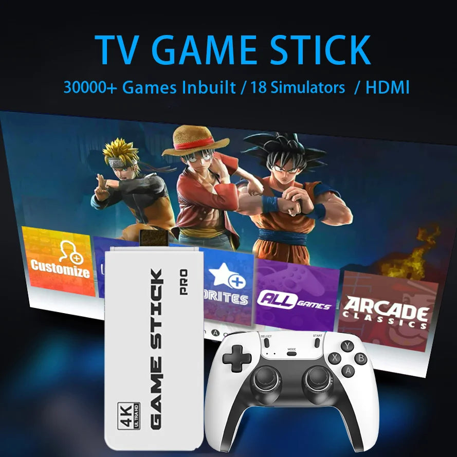 4K TV Game Stick M15 Video Game Console Built-in 40000+/50000 Games 128G Handheld Game Player Wireless Controller Retro Gamepad.