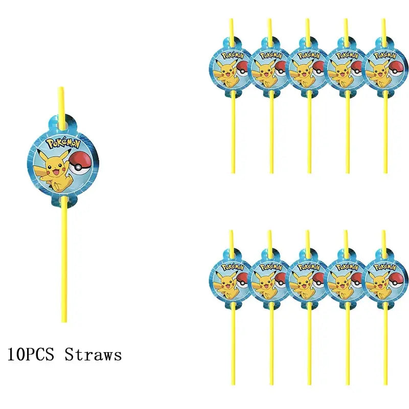 Pokemon Thema Geburtstag Party Dekoration Lieferungen Cartoon Pokemon Gehen Geschirr Tassen Teller Pikachu Ballon Für Baby Dusche Gefälligkeiten