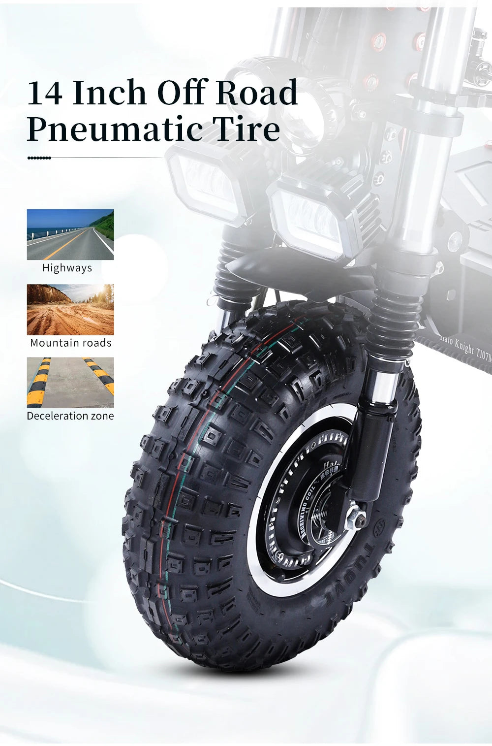 Halo Knight T107Max Electric Scooter Adult 14 Inch Off road Tires E-Scooter  for Men 4000W 72V 50 AH Foldable City EScooter.