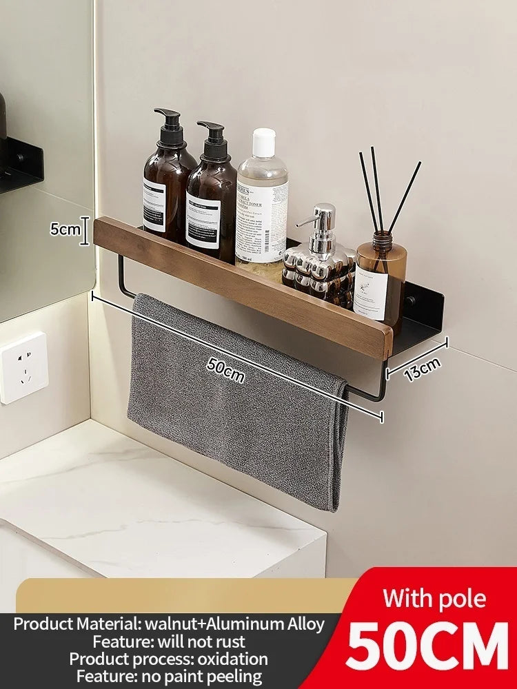 Holz Aluminium Material Badezimmer Regal Organizer Eckregal Shampoo Lagerregal Dusche Wandregal Badezimmer Organizer