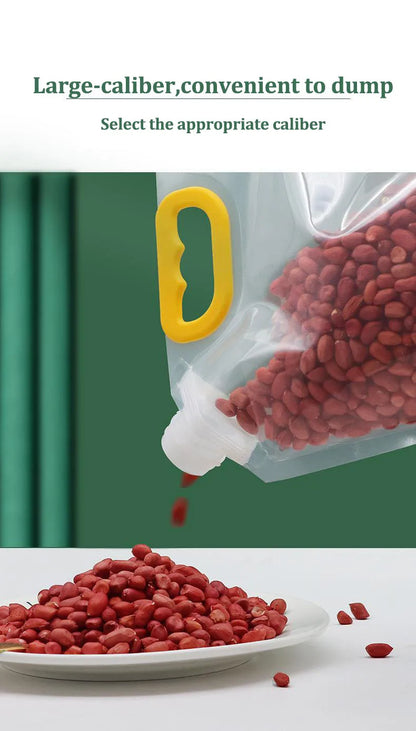 5Pcs Grains Sealed Bag Cereal Containers Moisture-Proof And Insect-Proof Transparent Food Grade Storage Bag Kitchen Organizer.