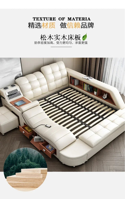 Master Under Storage Doppelbett Ästhetisches Master Nordic Multifunktionales Schlafzimmer Bettgestell Modernes Design Cama Casal Möbel