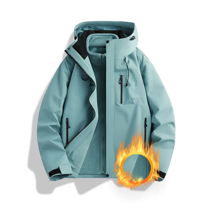 Winter Jacket Outdoor 3-in-1 Waterproof Sport Coat Running Unisex Hooded Hiking Jacket Warm Breathable Outdoor Couple Loose Coat