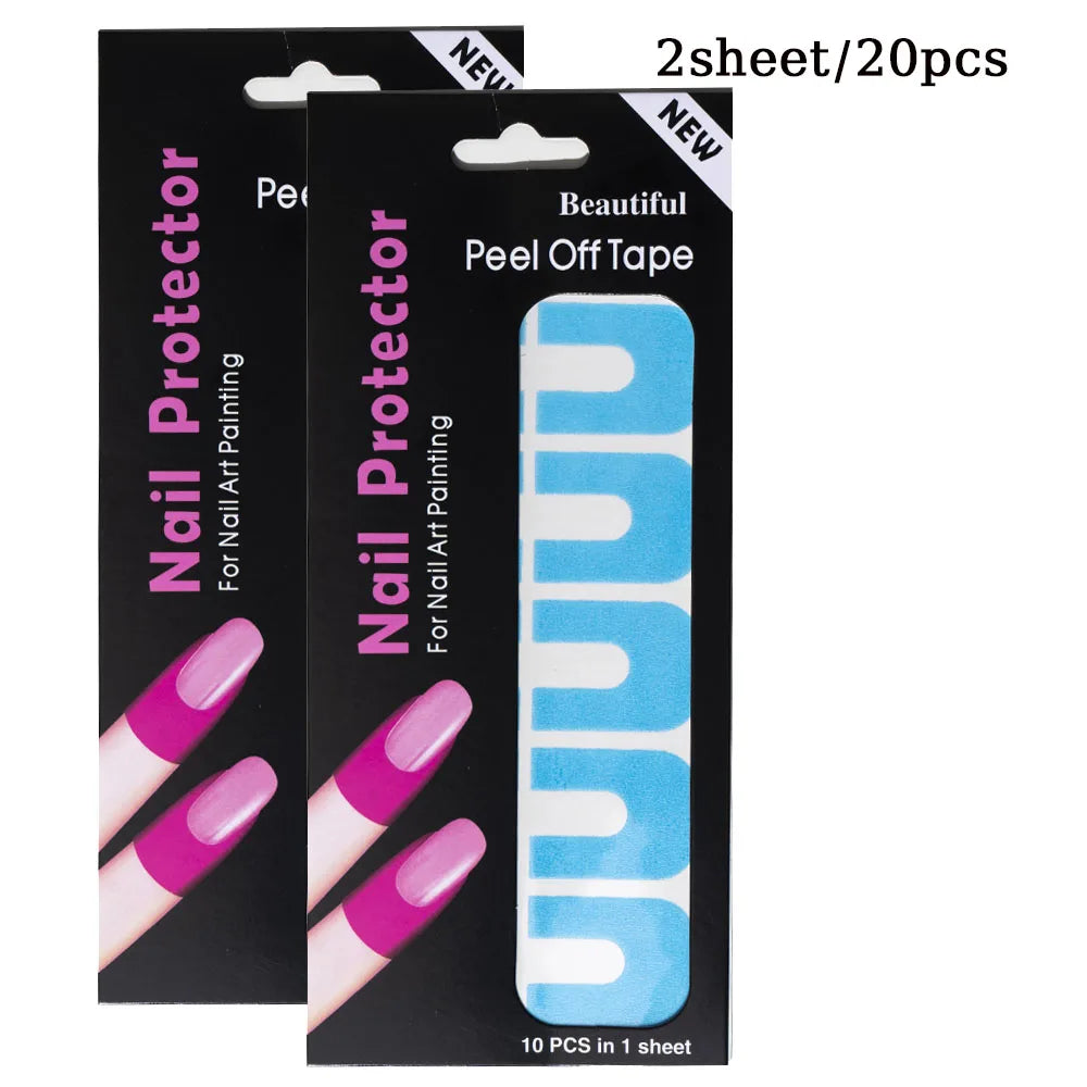 10/20/50 Pcs U-shape Spill-proof Anti-overflow Nail Polish Paint Varnish Peel Off Tape Finger Cover Nail Protector Stickers