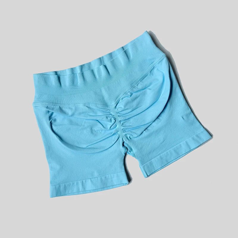 2025 Seamless Yoga Shorts Women Fitness Sports Biker 4.5" Low Ribbed Band Gym Shorts Workout Scrunch Butt Impact Leggings.