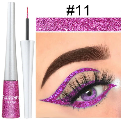 Glitter Liquid Eyeliner Pen Pearlescent Sequins Diamond Bright Shining Eyeliner Waterproof Lasting Eyeshadow Women Cosmetics 1pc.