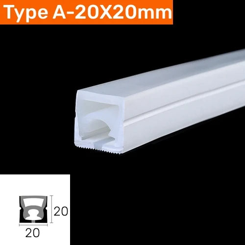 Recessed Black Silicone Tube LED Neon Light Flexible Rope Channel Diffuser WS2811 WS2812B Outdoor Waterproof Ribbon Strip Lights