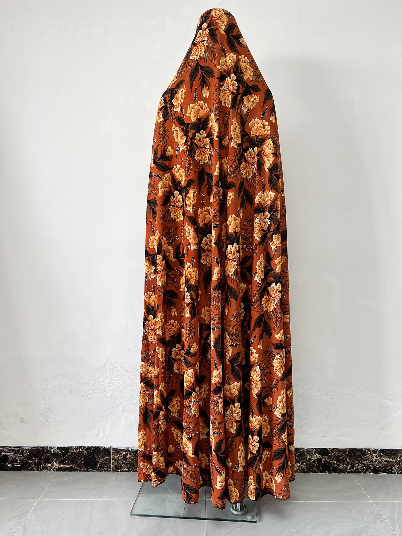 6XL  Muslim Womens Hooded Abaya African Sleeveless Prayer Garment Kaftan Dress With Hijab Floral Dubai Saudi Robe Ramadan.