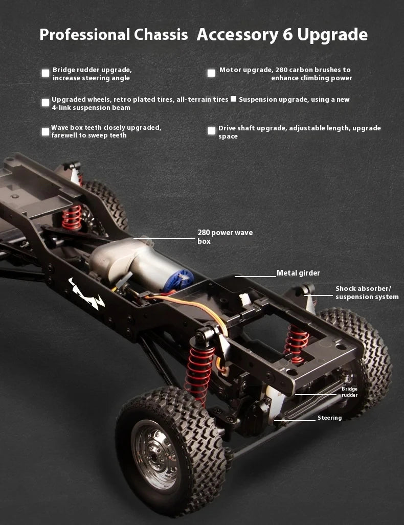1:12 MN78 4WD Off-Road RC Car 2.4G Full Scale Short Truck With Headlights 280 Motor Real Scale Remote Control Toy Car Model.