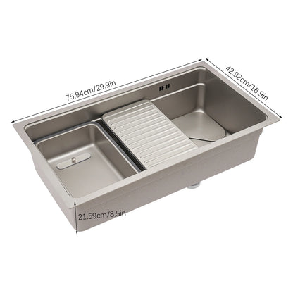 Geräuscharmes, modernes Küchenspülbecken aus Edelstahl mit Überlaufschutzloch, leicht zu reinigende Küchenanlagen