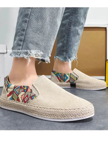 2023Men Turnschuhe Casual Sommer Low-top Cord Schuhe Fischer Schuhe Faul Schuhe Slip-on Tuch Schuhe Trendy männer Schuhe
