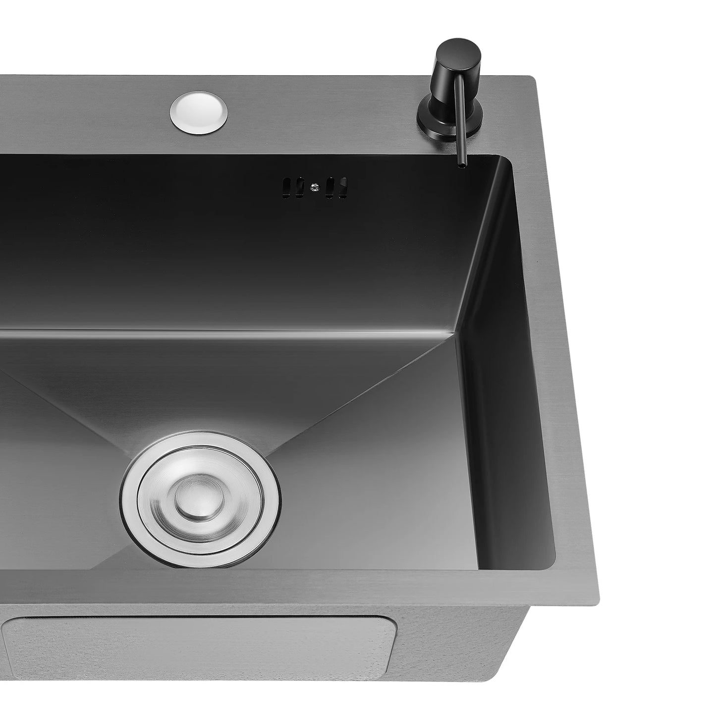 40 x 45 x 20 cm Küchenspüle-Set, Spüle aus Edelstahl 201 mit Abflusskorb und Seifenspender für Küchen, Badezimmer, Waschräume