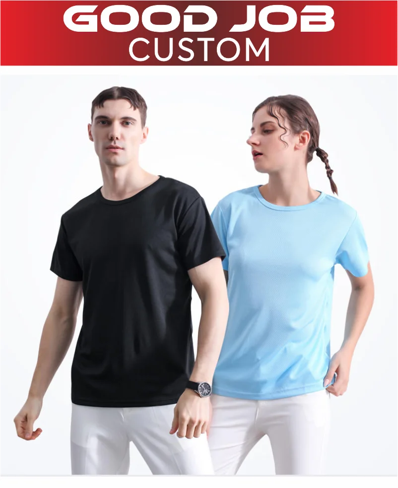 Summer Quick-drying T-shirt Custom Logo Breathable Sports Top Embroidery Personalized Logo Team Activity T-shirt Print Pattern.