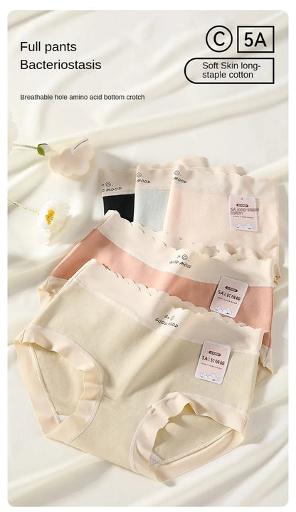 3PCS Female Underwear Antibacterial Pure Cotton Sexy Mid-rise Cotton Panties Woman Traceless Fashions Women's Intimate Intimates.