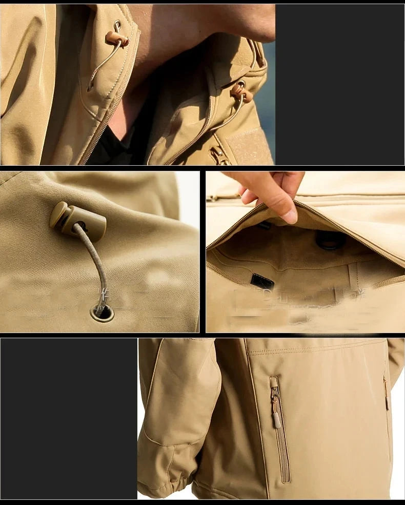 Winter Autumn Fleece Men Jacket Tactical Waterproof Suit Outdoor Fishing Hiking Camping Tracksuits Coat Thermal Suit.