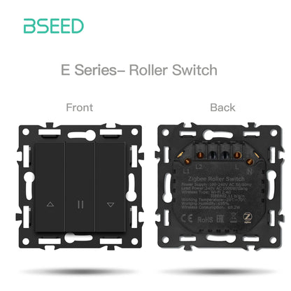 BSEED Zigbee-Schaltmodule Smart Click Lichtschalter Teile Schwarzer Glasrahmen DIY Kombination Wandsteckdosen USB-Anschluss E-Serie