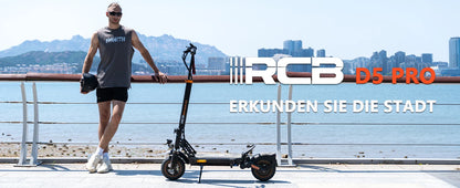 RCB Electric Scooter D5 Pro/D5 (ABE), 48V 27/20.8 Ah Battery, 500W Motor, 10“ Flatproof  Tyre, Dual Shock Absorption E Scooter.