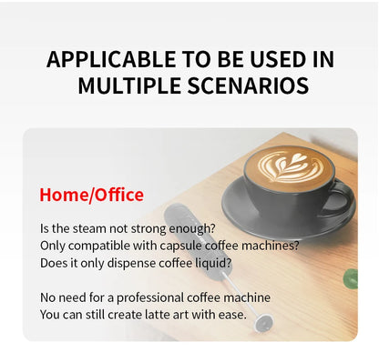 MHW-3BOMBER Official Electric Milk Frother Portable Home Barista Tools Kitchen Accessories.