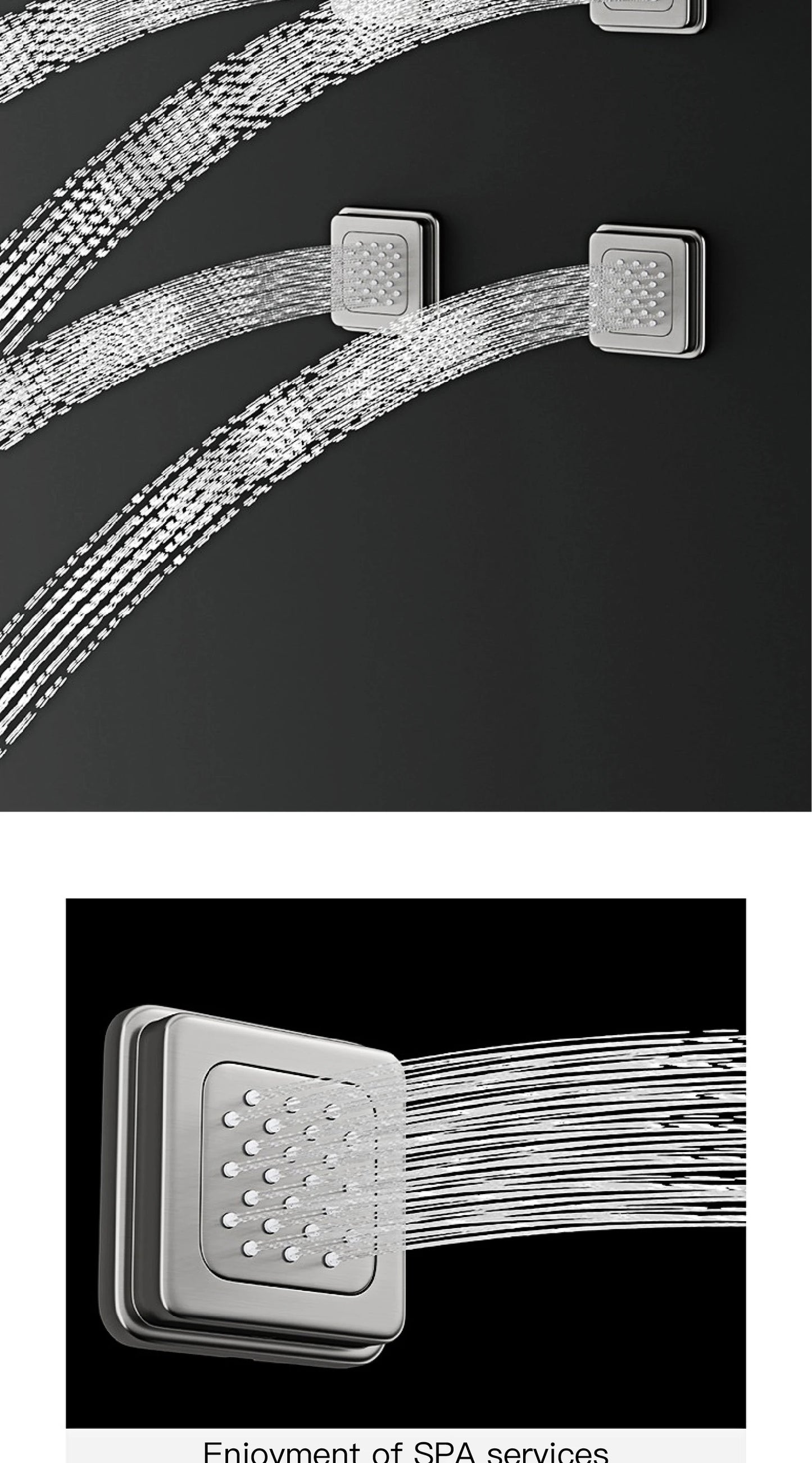 Deckenmontiertes thermostatisches LED-Digitalanzeige-Duschsystem. Eingebetteter Badmischer aus Messing im Wasserfallstil für heißes und kaltes Wasser