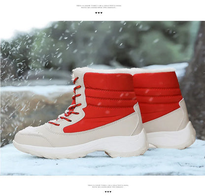 Women's Boots Lightweight Fur Boots Ankle Heels Winter Shoes Woman Fashion White Platform Botas Mujer Snow Boots Winter Footwear