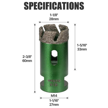 6–130 mm M14-Gewinde, trocken, vakuumgelöteter Marmor, Mauerwerk, Lochsäge, Öffner, Diamantbohrkrone für Keramikfliesen, Granit, Marmor