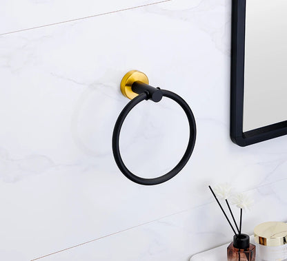 Badezimmer-Hardware-Set aus gebürstetem Gold, Handtuchhalter aus Edelstahl 304, Handtuchring, Toilettenpapierhalter, Kleiderhaken, Badezimmer-Zubehör