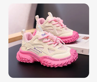 2025 Autumn Sport Shoes For Children PU Leather Waterproof Kid's Sneakers Anti-slippery Breathable Boy's Girl's Running Shoes.