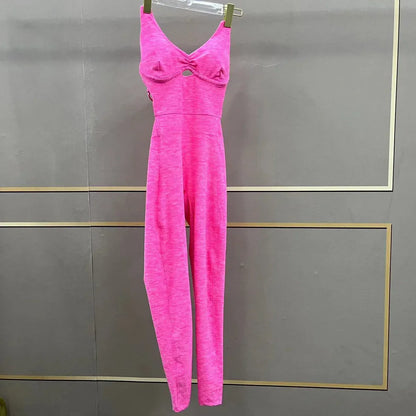 Seamless Yoga Jumpsuits Sports Fitness Peach Hip Raise Cross Beauty Back Dance Belly Contracting One-piece Tracksuits for Women