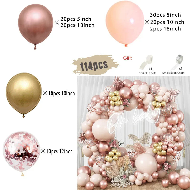 Erröten Retro Rosa Elfenbein Weiß Luftballons Girlande Bogen Kit für Geburtstag Party Hochzeit Baby Dusche Dekorationen Party Ballon Liefert