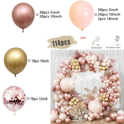 Erröten Retro Rosa Elfenbein Weiß Luftballons Girlande Bogen Kit für Geburtstag Party Hochzeit Baby Dusche Dekorationen Party Ballon Liefert