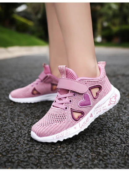 Girls Casual Shoes Light Mesh Sneakers Kids Summer Children Spring Autumn Tenis Cute Sport Cartoon Female Running Sock Footwear