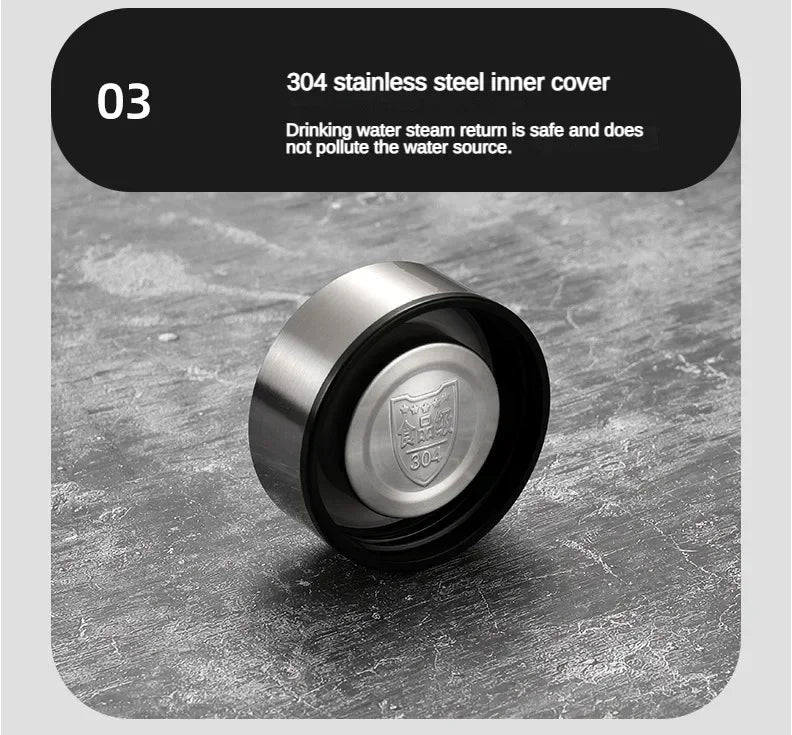 800ML-1L Stainless Steel Thermos Bottle 304 Tea Bottle Car Vacuum Bottle with LED Temperature Display Portable Drinking Cup.