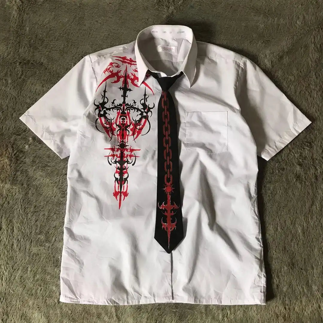 Y2K Black Shirt Affliction Retro T Shirt Harajuku Men Skull Holy Writ Letter Printing Tee Fashion Gothic Short Sleeves Tops.